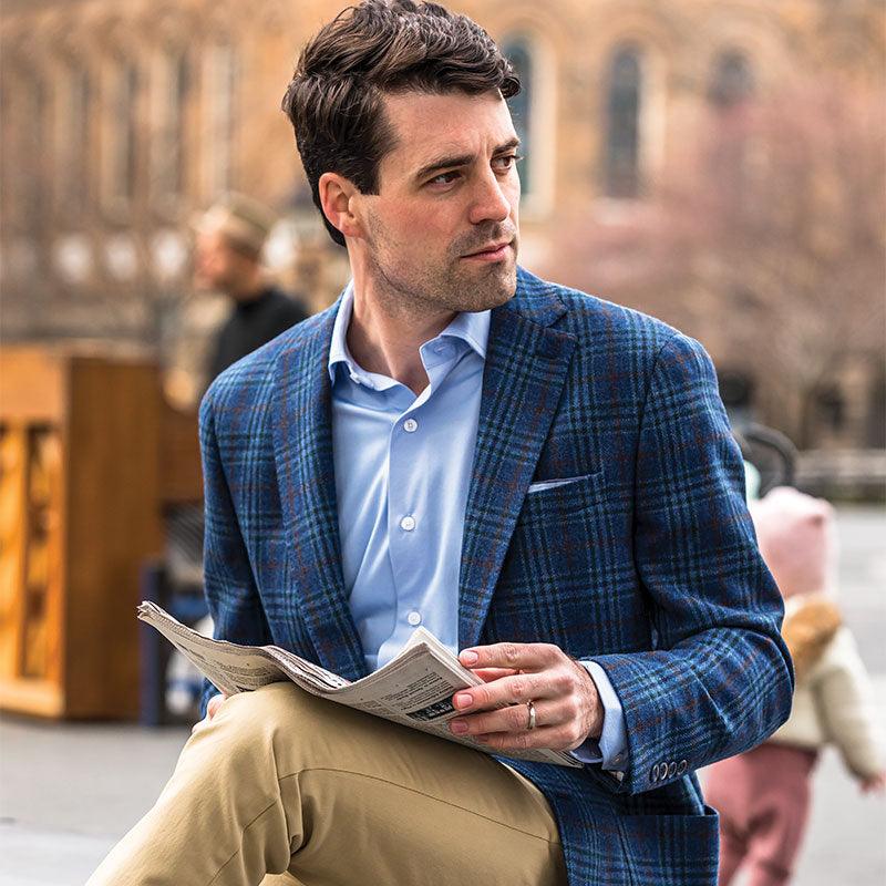 Di Pray Dark Blue/Green Plaid Sport Coat - Onward Reserve