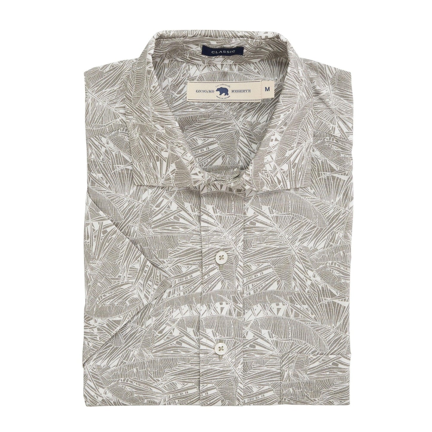 Gulf Palms Linen Blend Short Sleeve Shirt - Onward Reserve