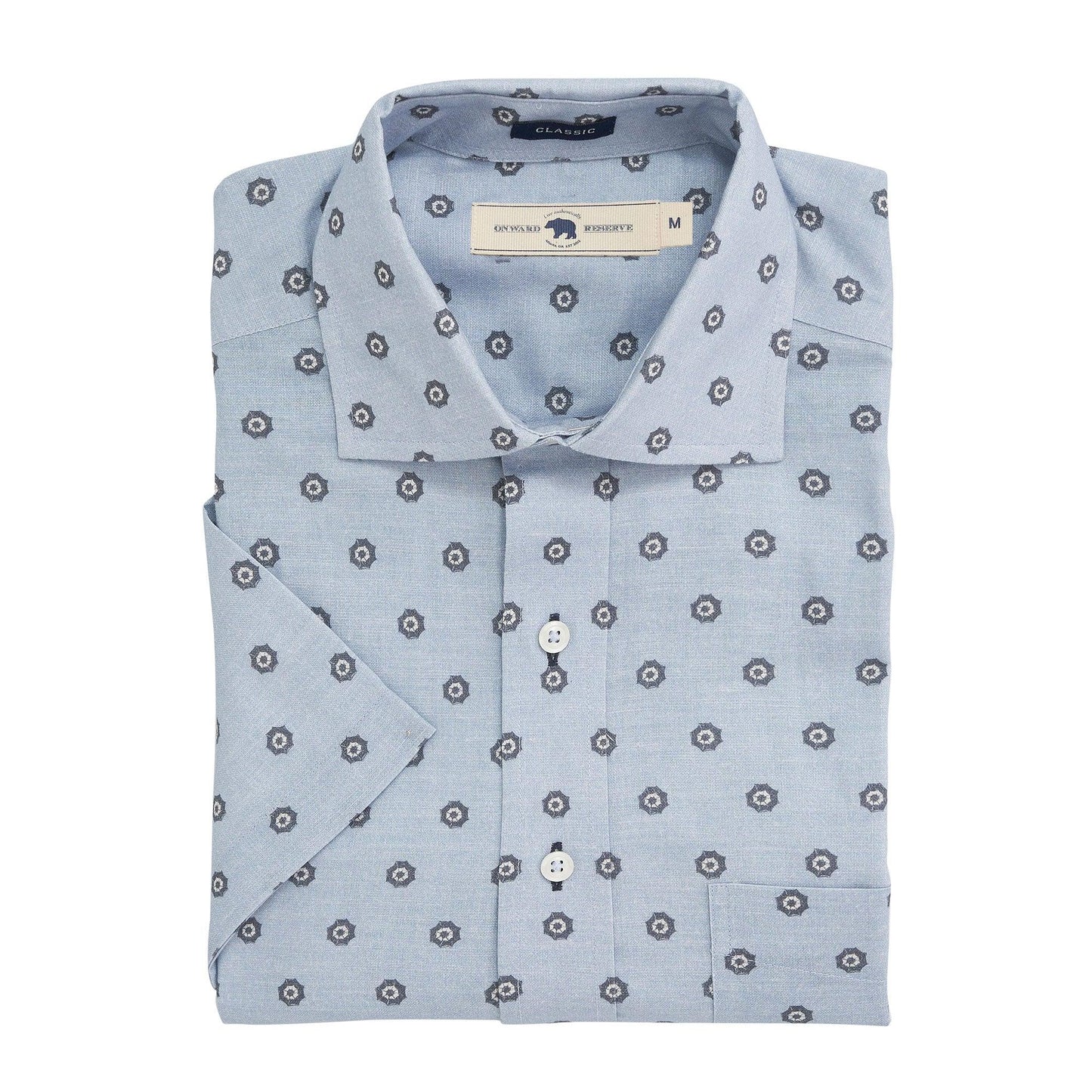 Shade Linen Blend Short Sleeve Button Down - Onward Reserve