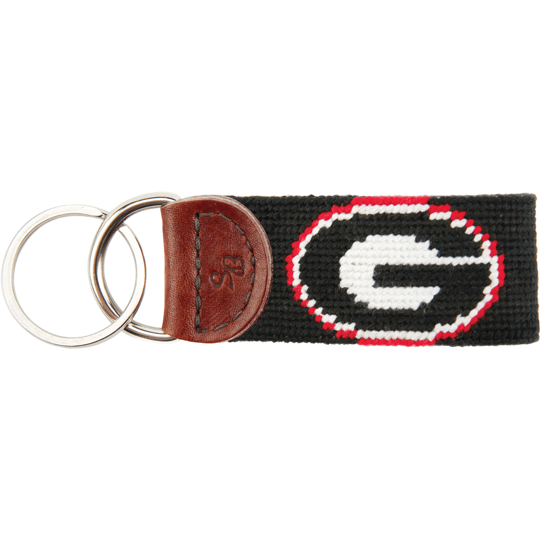 UGA Needlepoint Key Fob - Black - OnwardReserve