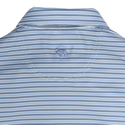Wedge Stripe Performance Polo - Blue Indigo