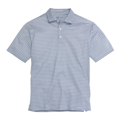 Wedge Stripe Performance Polo - Blue Indigo
