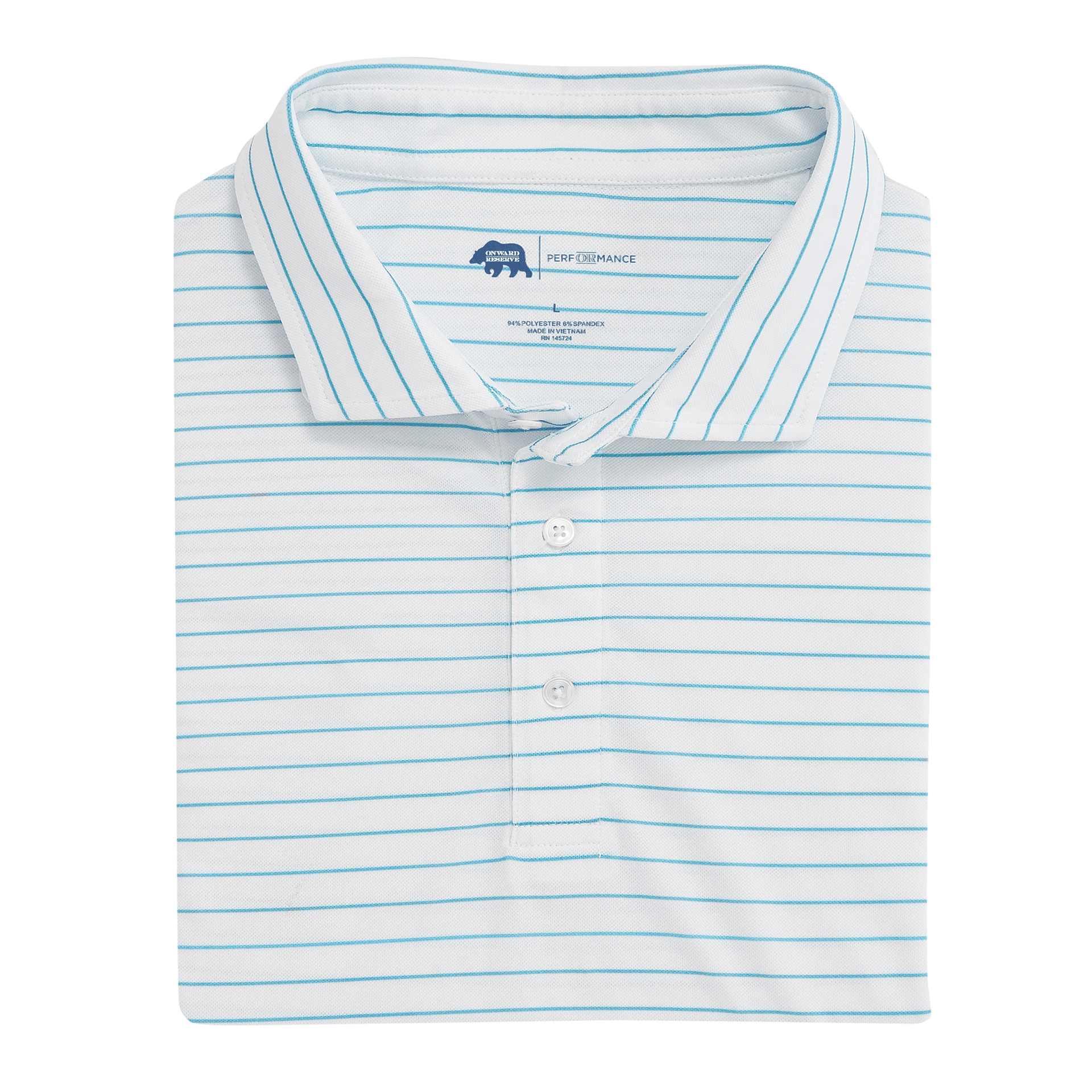 Tourney Stripe Performance Pique Polo - Cabana Blue – Onward