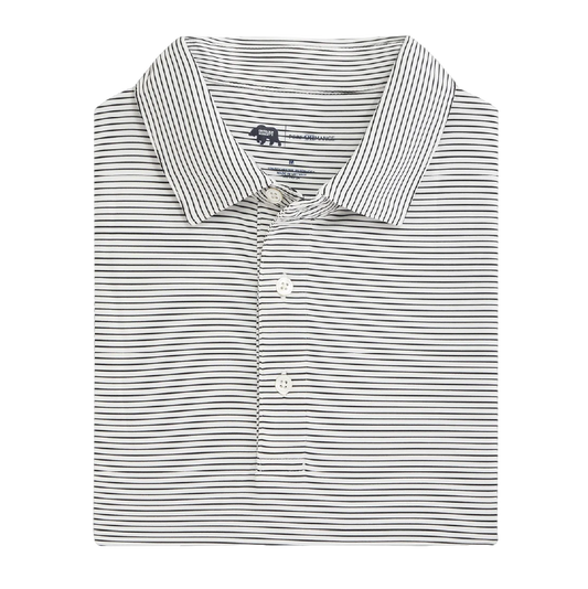 Birdie Stripe Performance Polo - White/Black