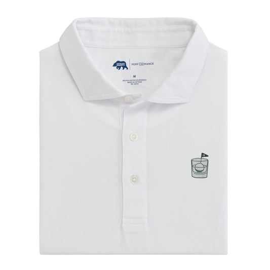 19th Hole Solid Performance Pique Polo - White