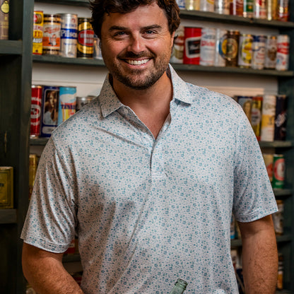 19th Hole Printed Performance Polo - Breeze