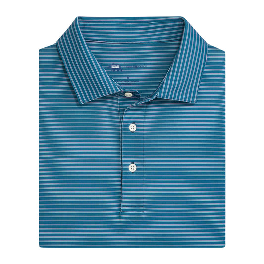 Scout Stripe Performance Polo - Captains Blue