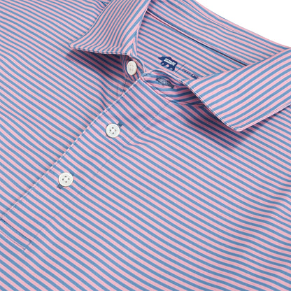 Echo Stripe Performance Polo - Powder Pink
