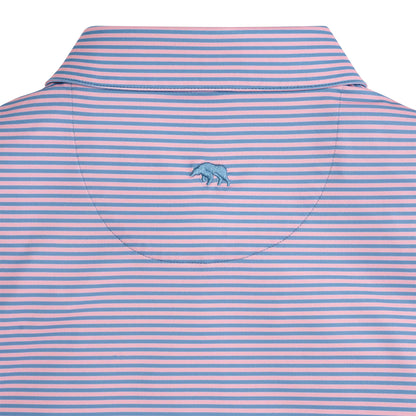 Echo Stripe Performance Polo - Powder Pink