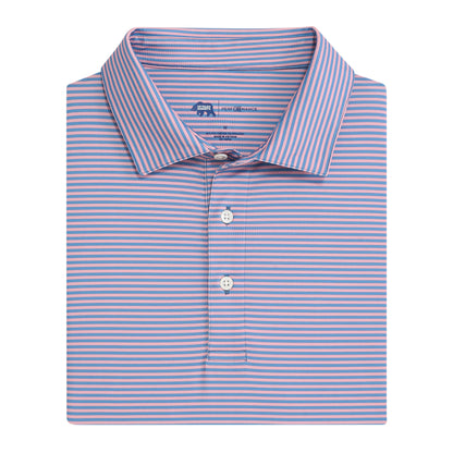 Echo Stripe Performance Polo - Powder Pink