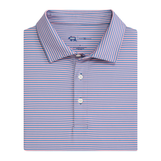 Echo Stripe Performance Polo - Powder Pink