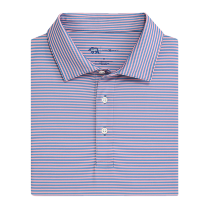 Echo Stripe Performance Polo - Powder Pink