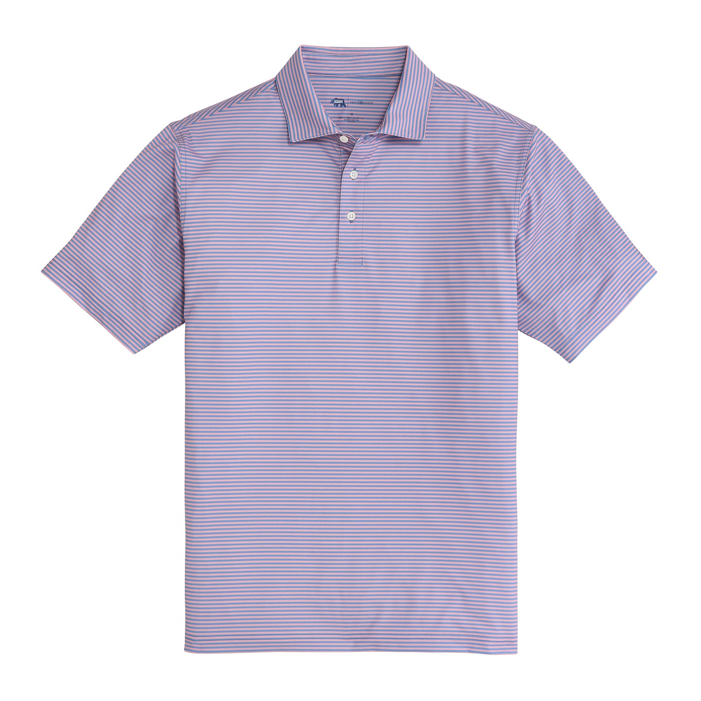 Echo Stripe Performance Polo - Powder Pink