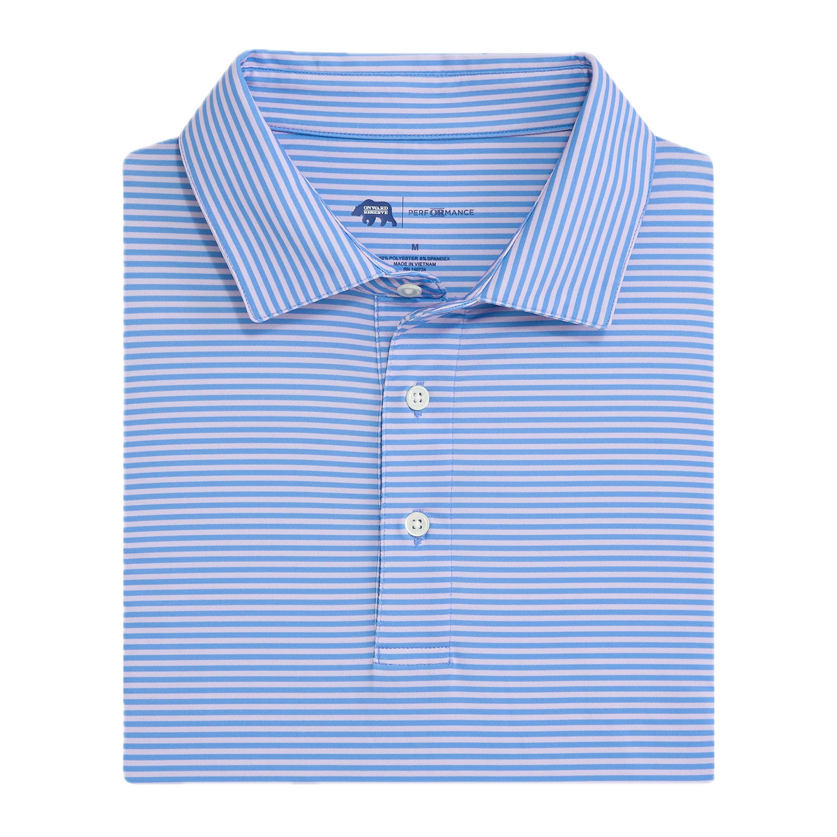Echo Stripe Performance Polo - Heron