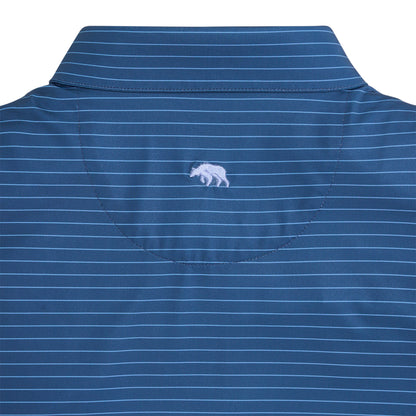 Atlantic Stripe Performance Polo - Ensign Blue