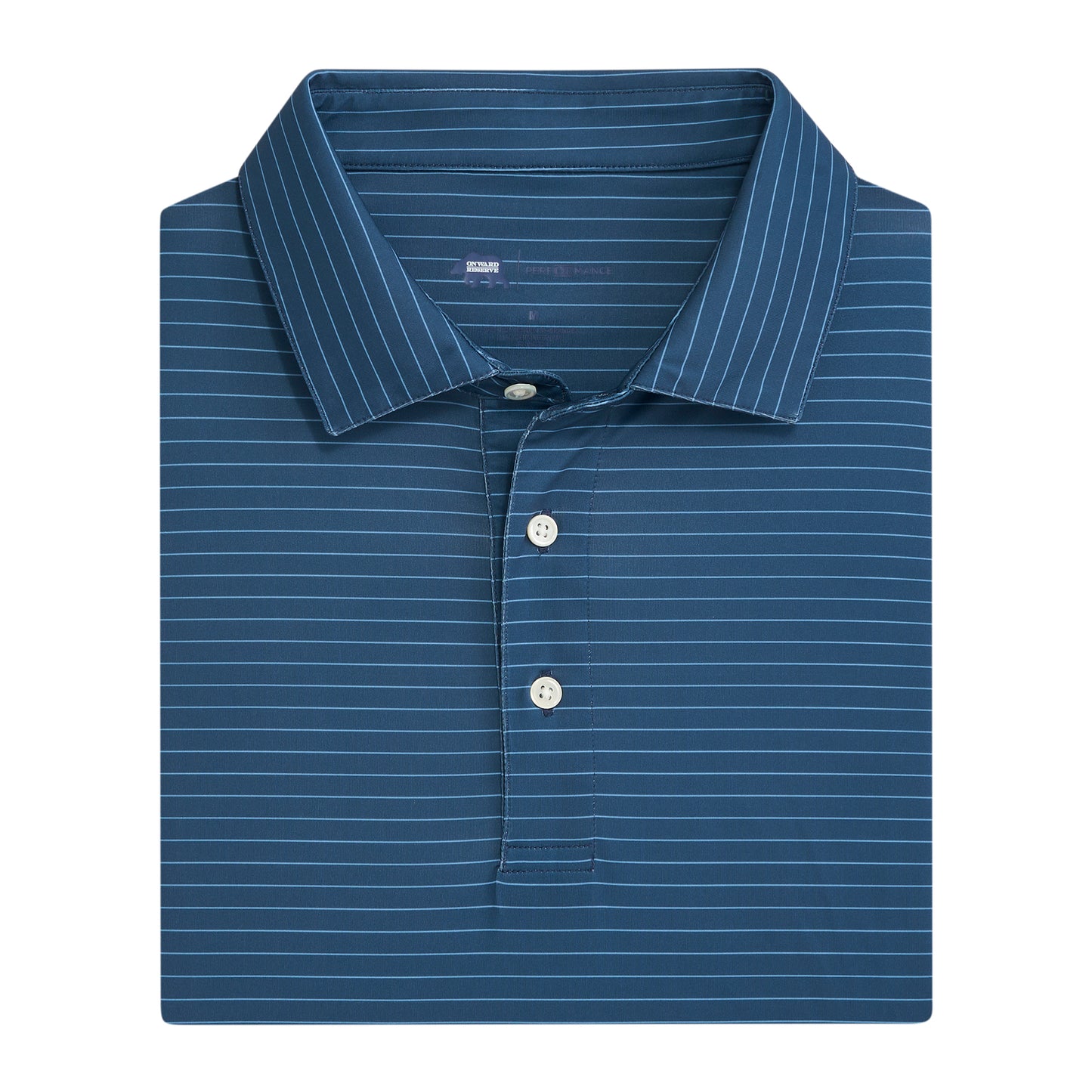 Atlantic Stripe Performance Polo - Ensign Blue
