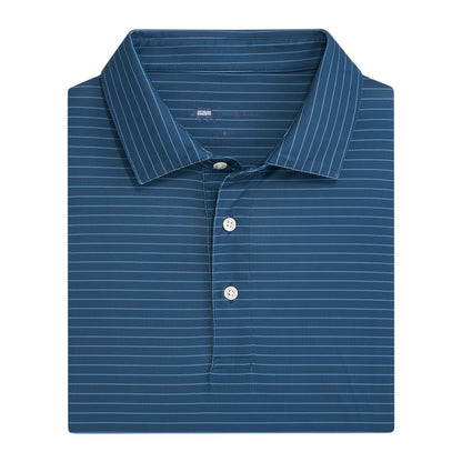 Atlantic Stripe Performance Polo - Ensign Blue