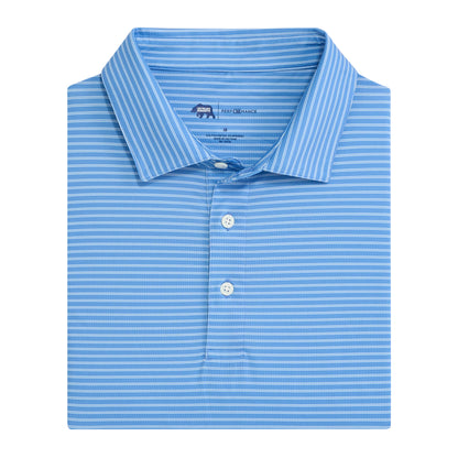Wake Stripe Performance Polo - Azurine