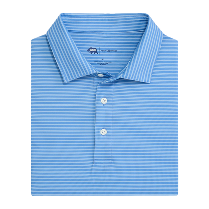 Wake Stripe Performance Polo - Azurine