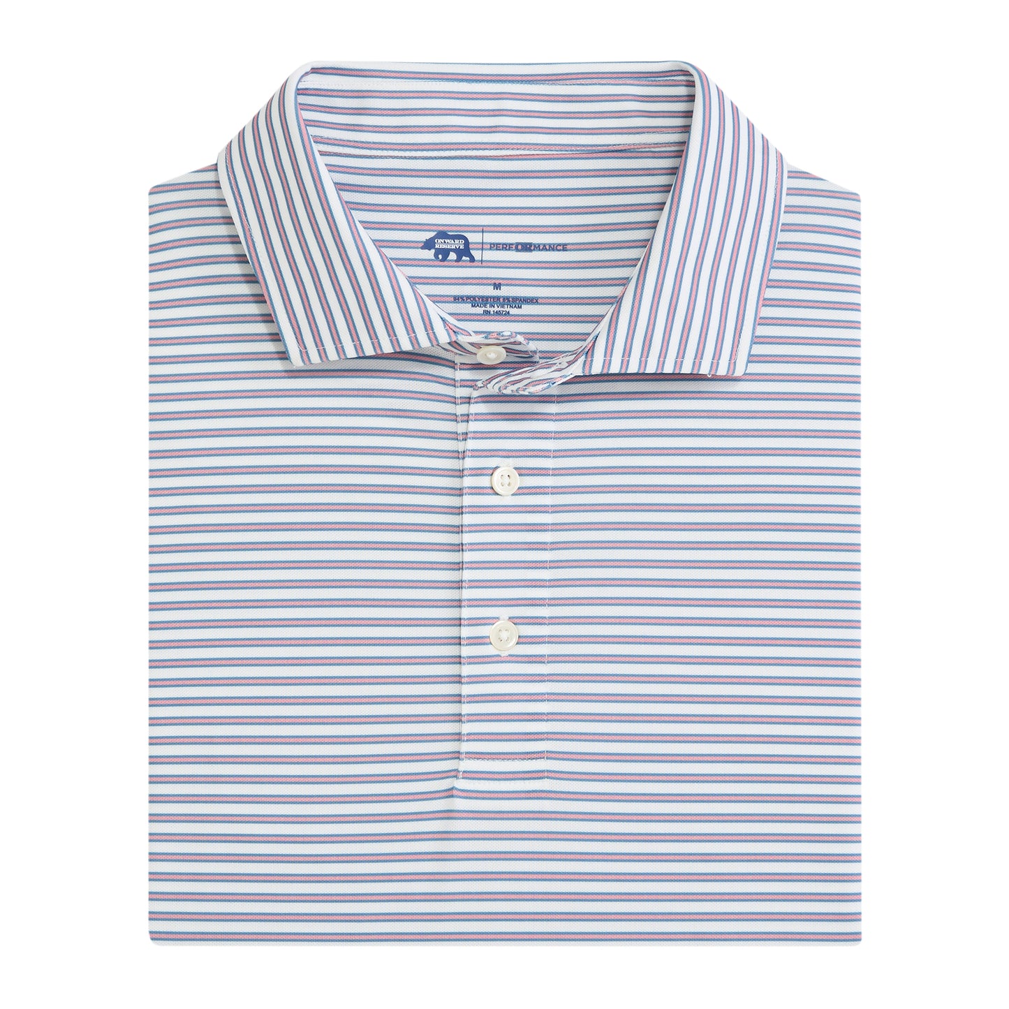 Guide Stripe Performance Pique Polo - Powder Pink