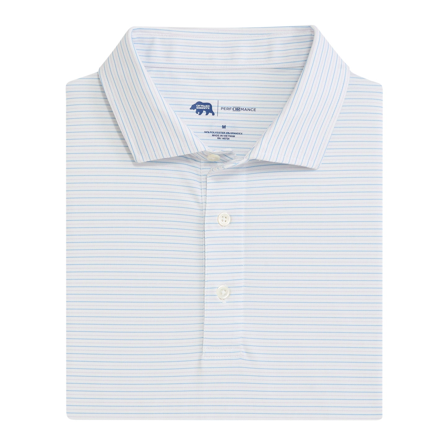Tour Stripe Performance Pique Polo - Heron