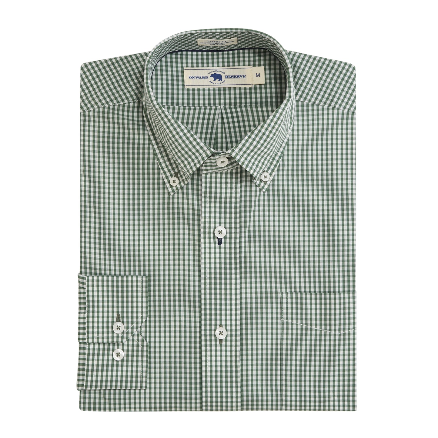 Montagu Classic Fit Quad Shirt - Duck Green