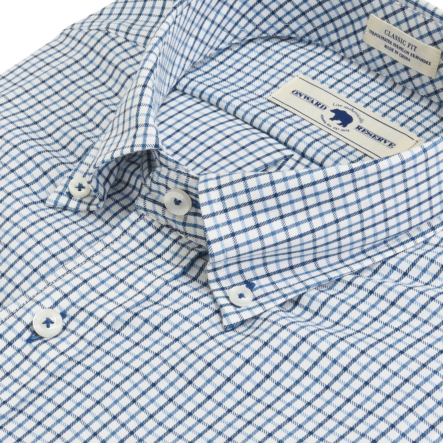 Calhoun Classic Fit Brushed Performance Twill - Ensign Blue
