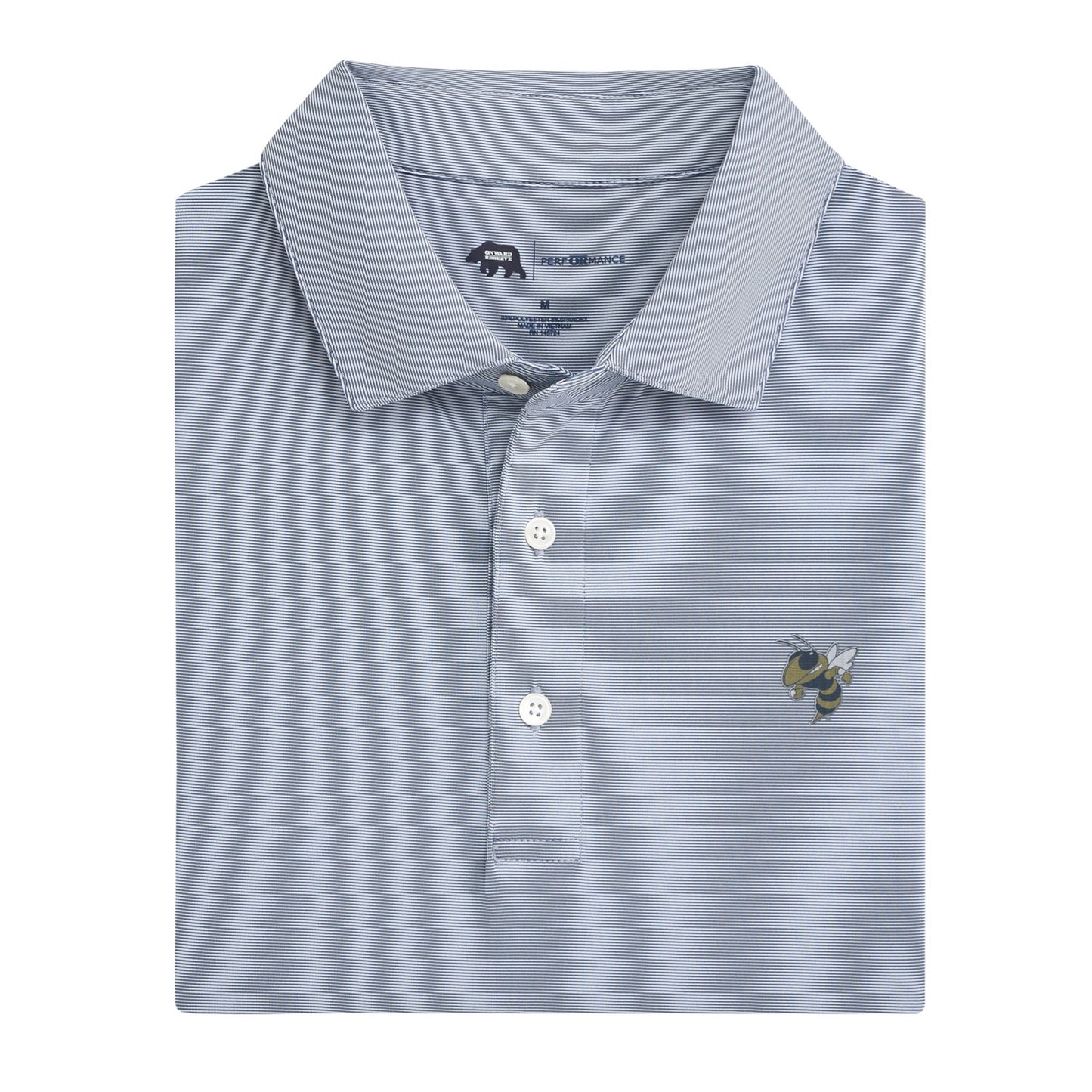 Hairline Stripe Buzz Performance Polo - True Navy