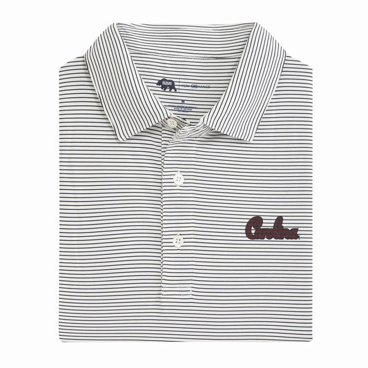 South Carolina Script Birdie Stripe Performance Polo - Crimson