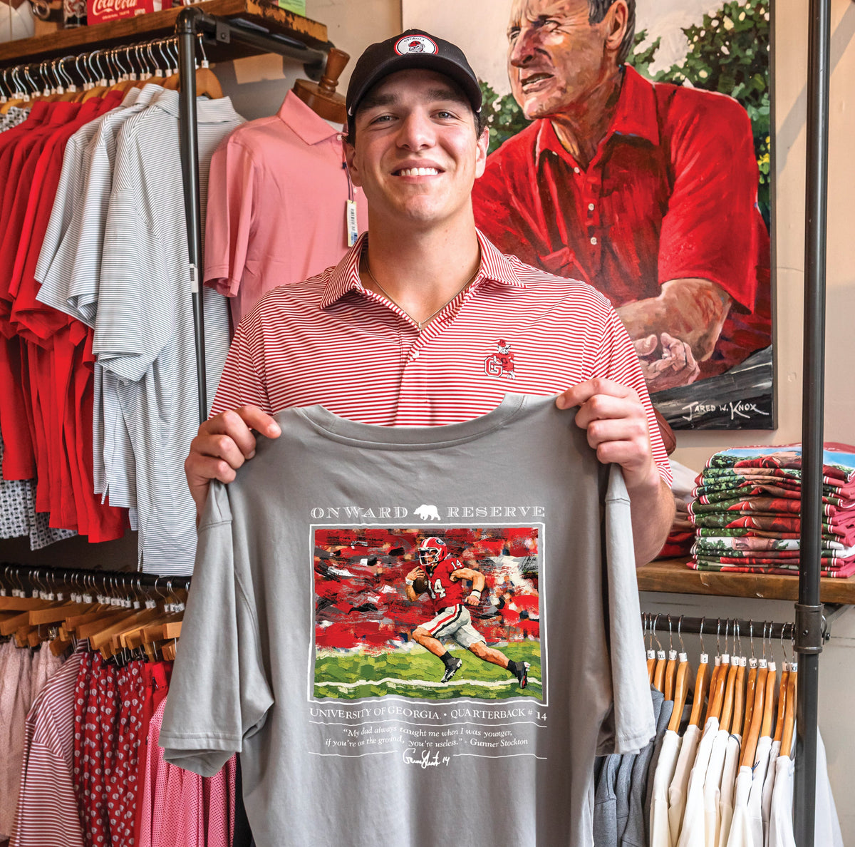 UGA Gunner Stockton #14 Tee - Granite