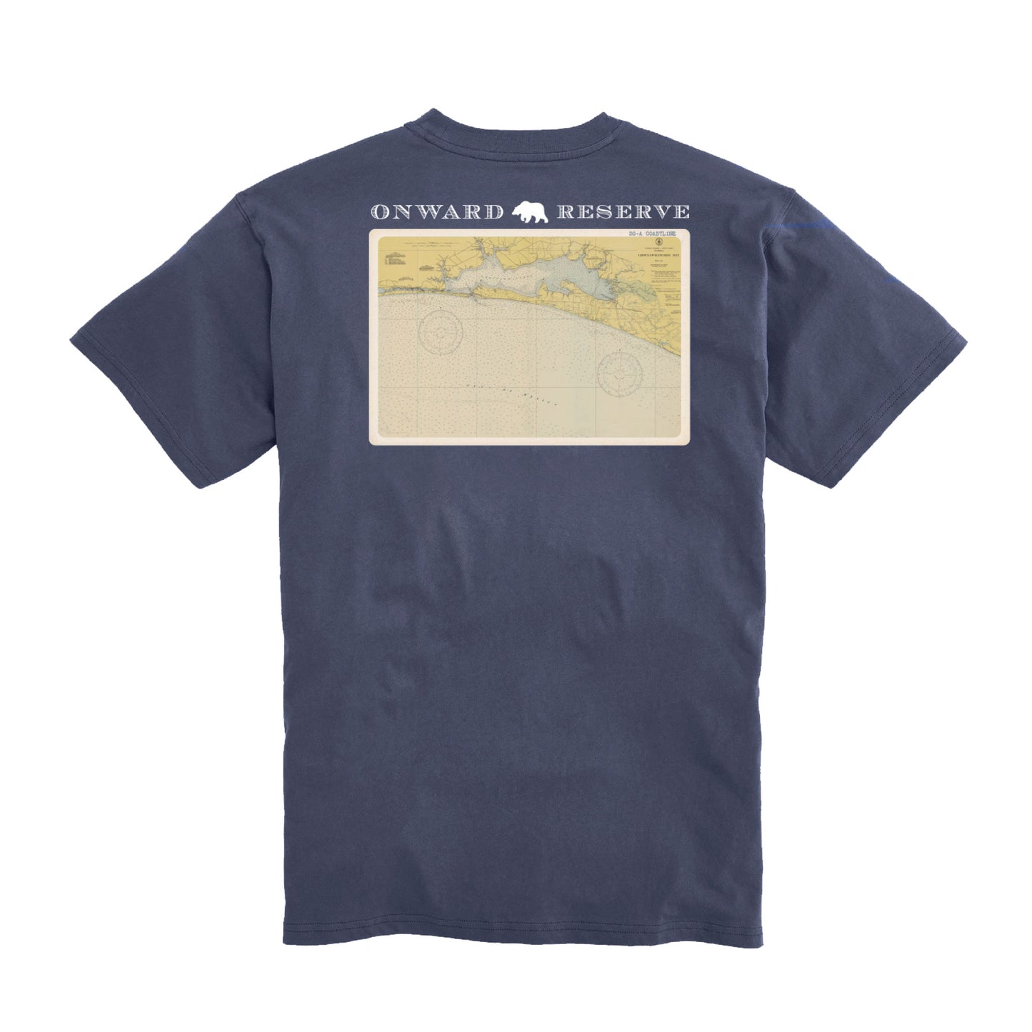 30-A Coastline Postcard Tee - Dark Denim