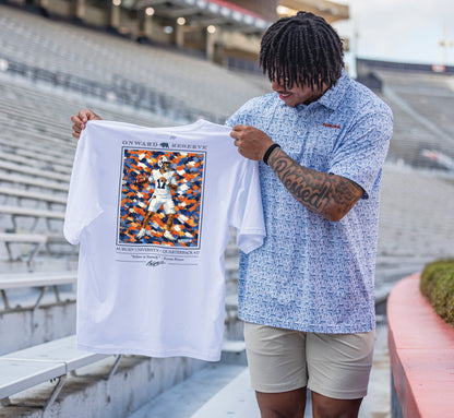 Auburn Byrum Brown Tee - White