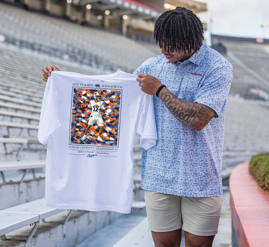 Auburn Byrum Brown Tee - White