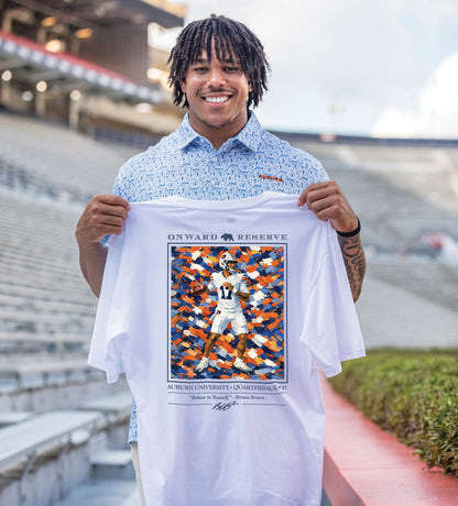 Auburn Byrum Brown Tee - White
