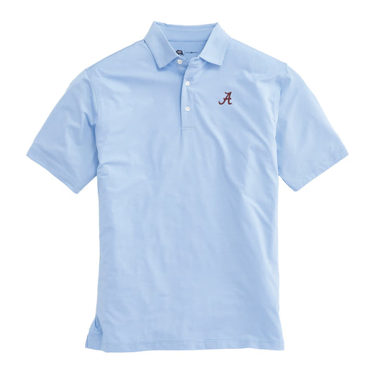 Alabama Script A Hairline Stripe Performance Polo - Sky