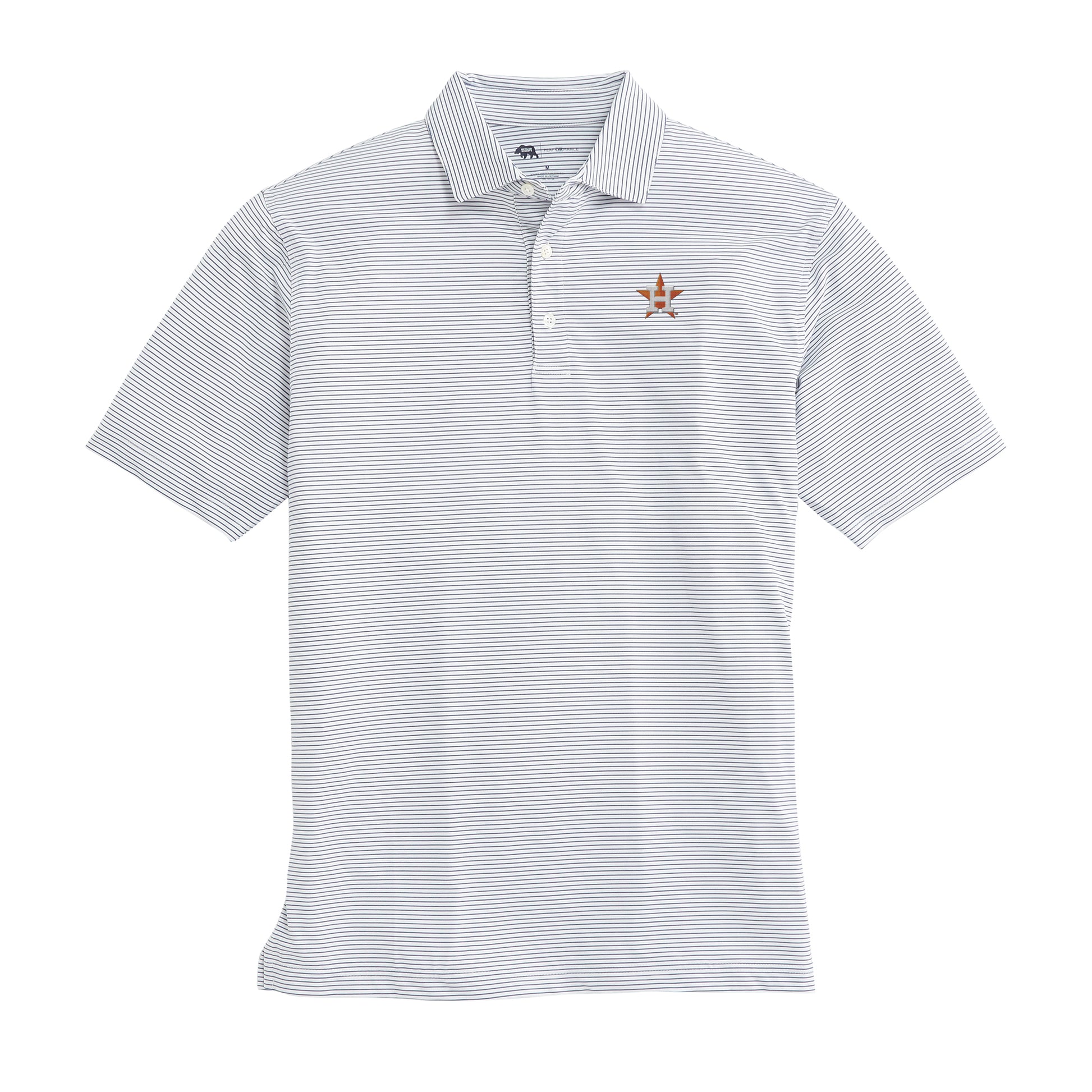Houston Astros MLB Gray/Navy Striped Polo Shirt Size Small