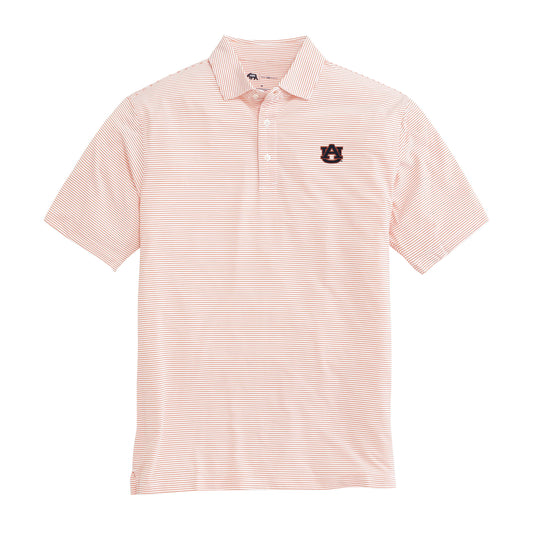 Auburn AU Birdie Stripe Performance Polo - White/Orange