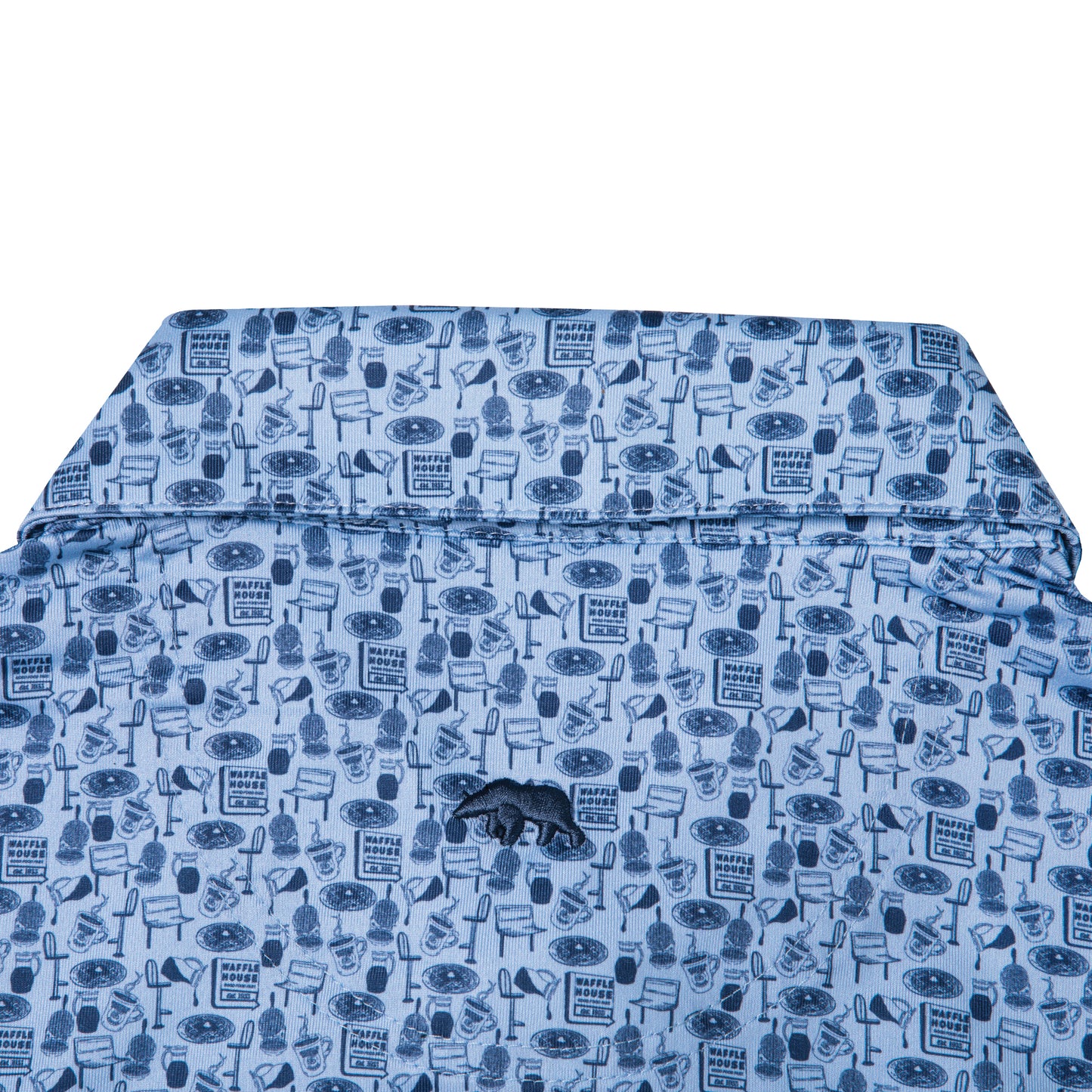 Waffle House Diner Printed Performance Polo - Sky