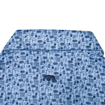 Waffle House Diner Printed Performance Polo - Sky