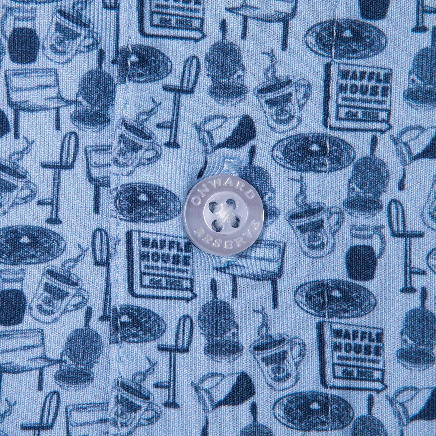 Waffle House Diner Printed Performance Polo - Sky
