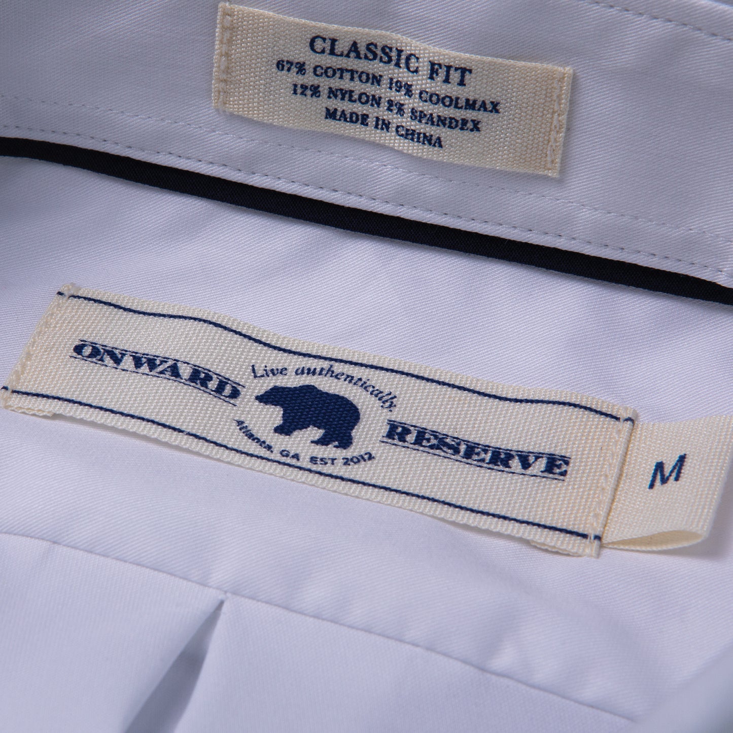 White Classic Fit Quad Woven