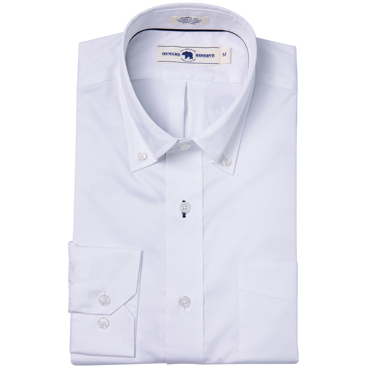 White Classic Fit Quad Woven