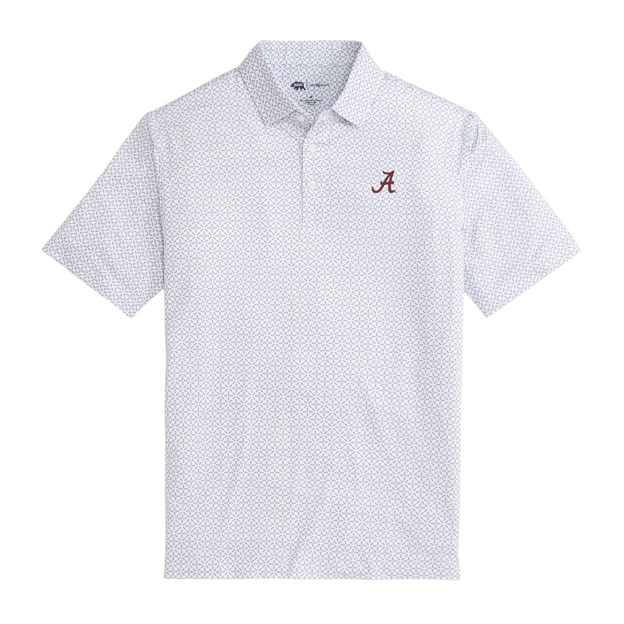 Alabama Gameday Printed Performance Polo White