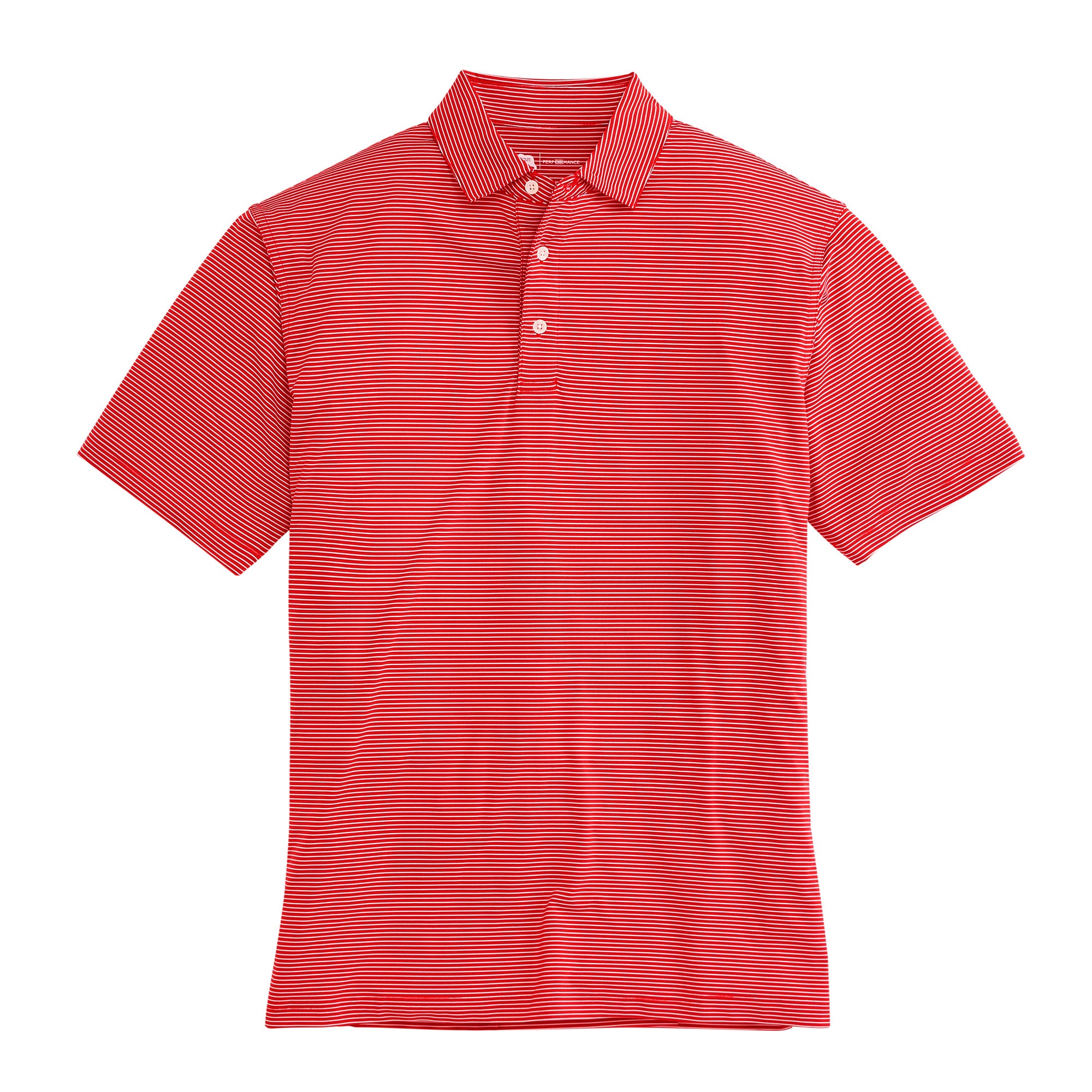 Birdie Stripe Performance Polo - Red/White