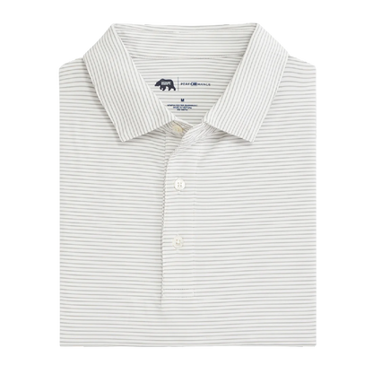 Birdie Stripe Performance Polo - Mirage Grey
