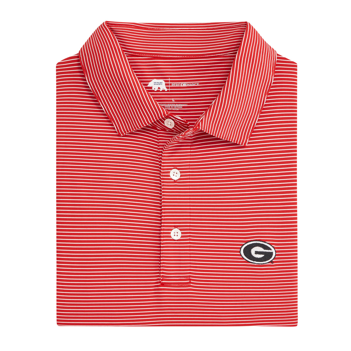 UGA Super G Birdie Stripe Performance Polo - Red/White – Onward 