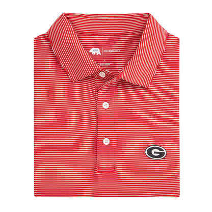 Birdie Stripe Super G Polo - Red/White