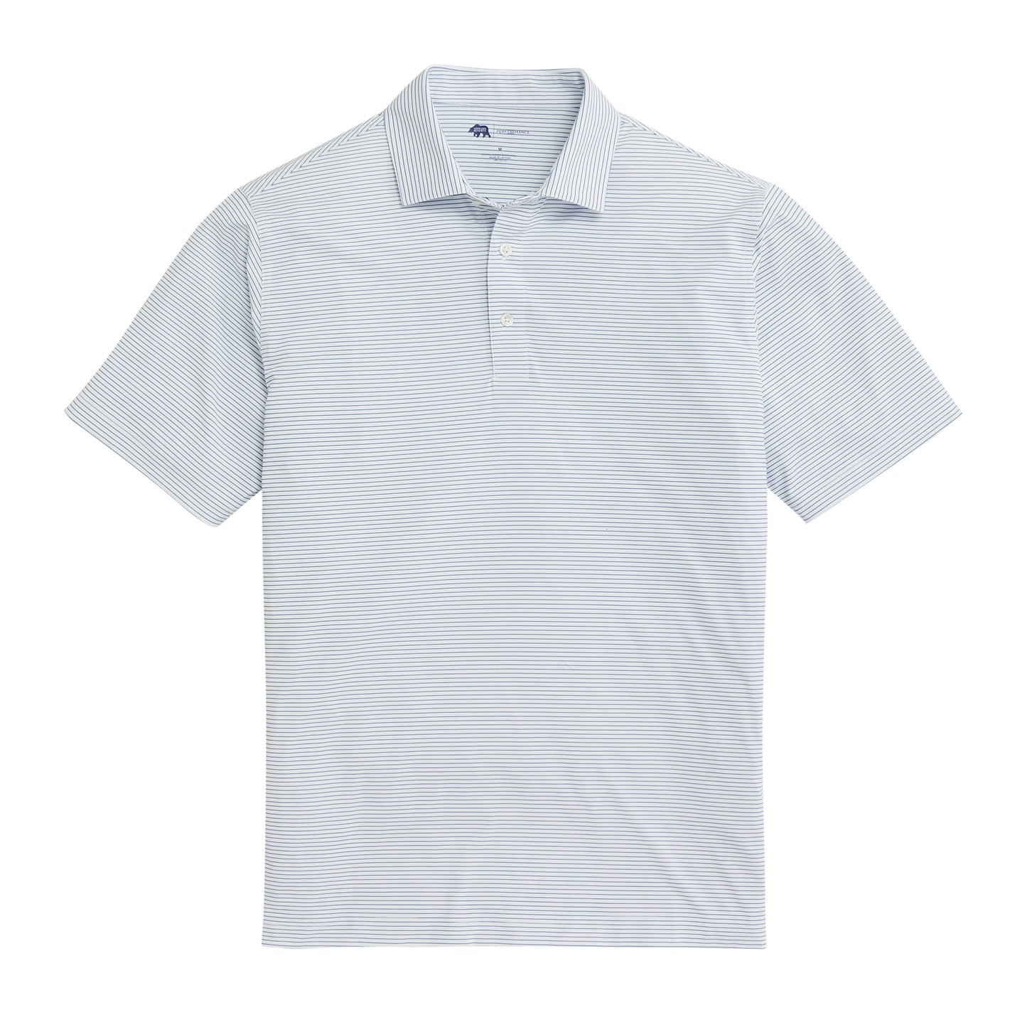 Birdie Stripe Performance Polo - Lichen Blue