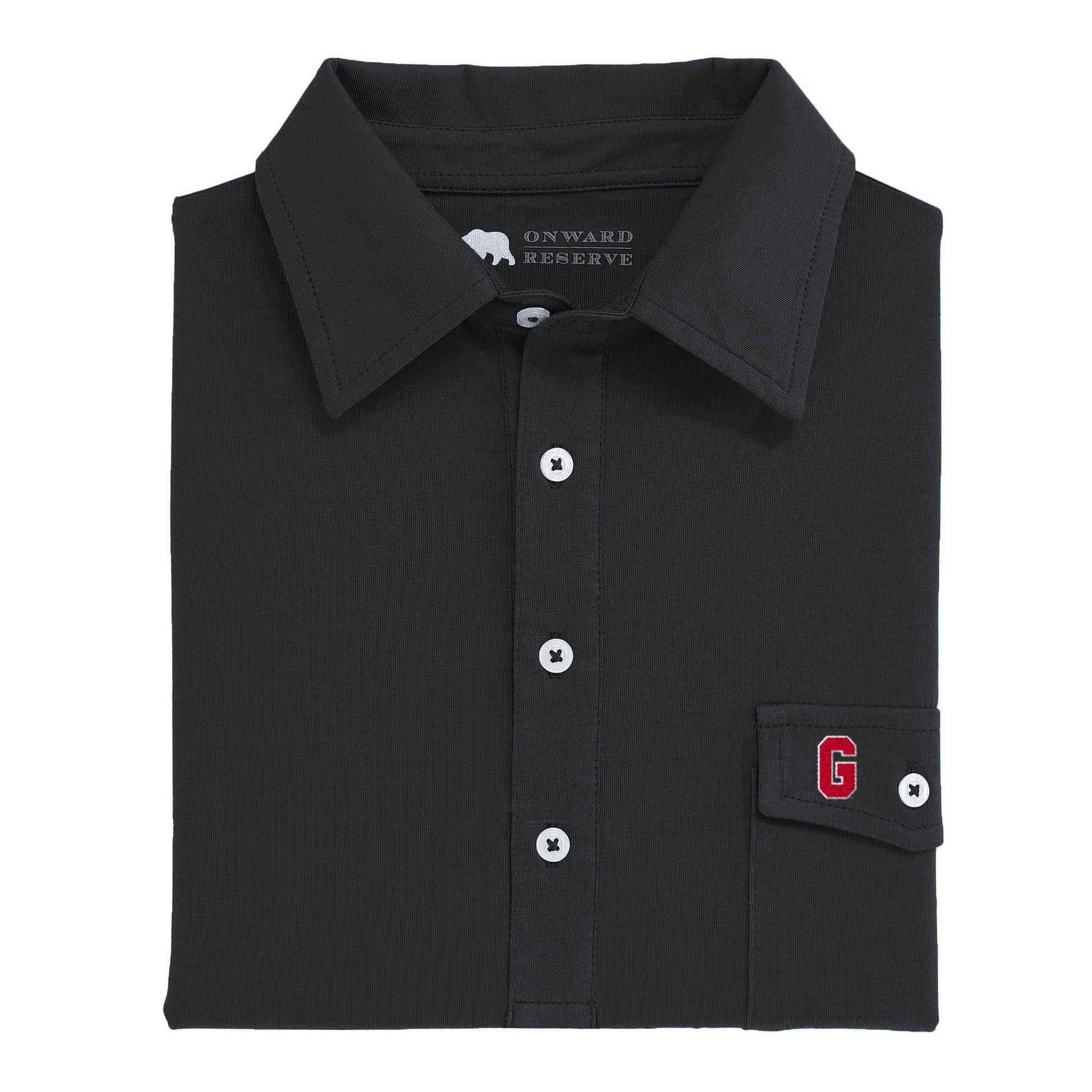 uga dress shirt Georgia Tailgater Pearl Snap Button Down Long Sleeve Shirt Black / l-tall