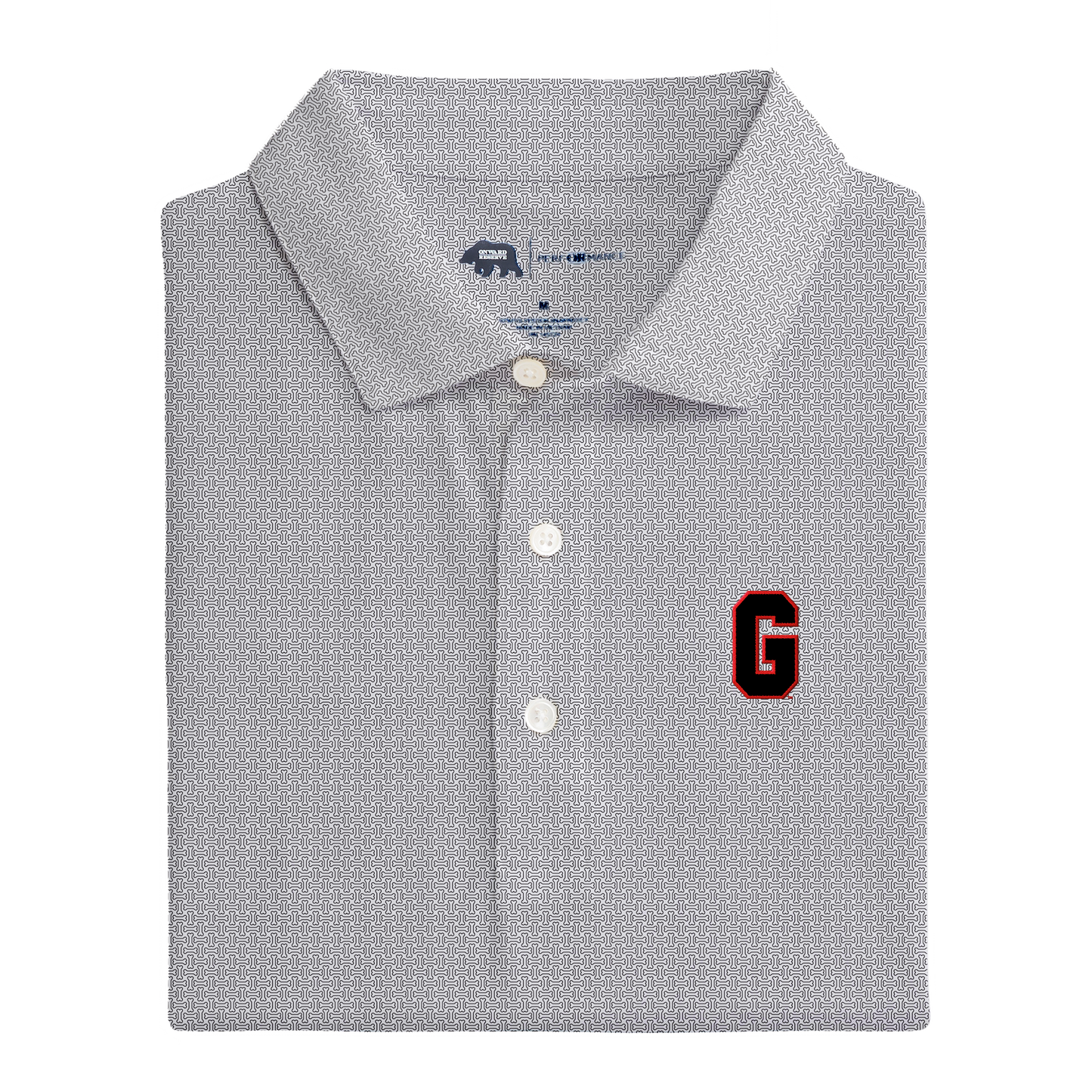 UGA Bone Yard Printed Performance Polo